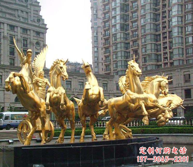 盐城八马群阿波罗铜雕