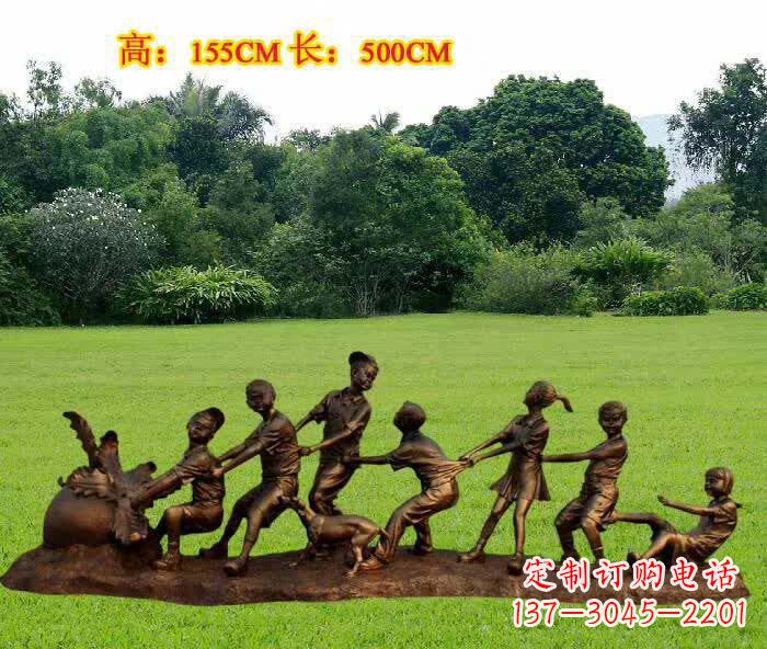 盐城拔萝卜人物铜雕1