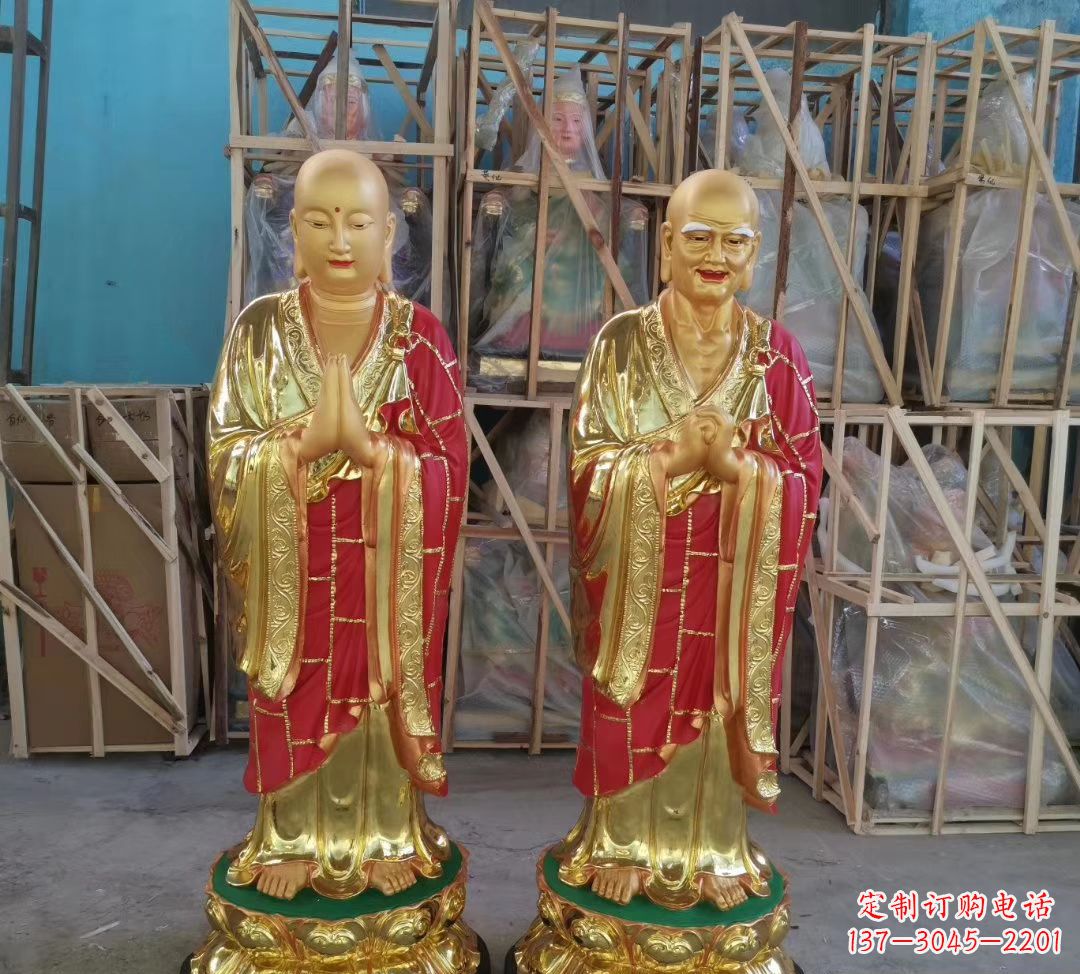盐城玻璃钢仿铜佛像雕塑寺庙景观雕塑