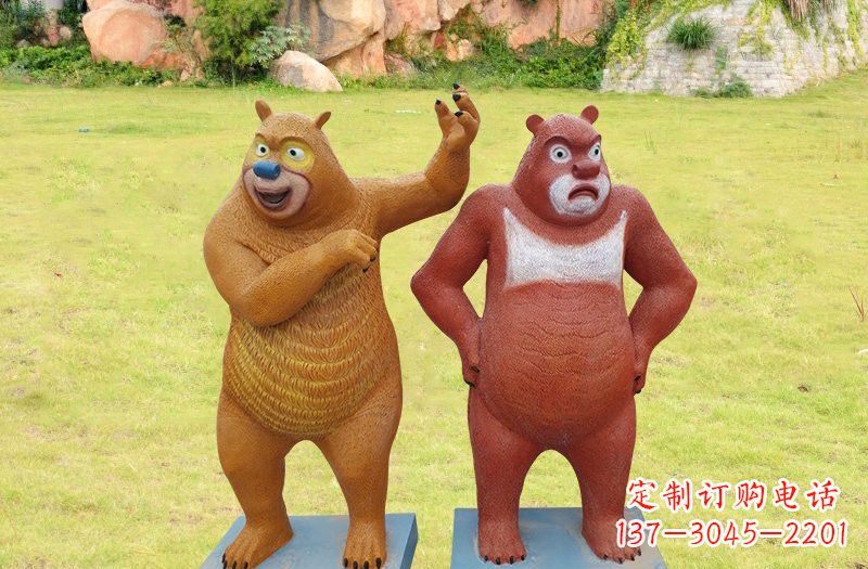 盐城玻璃钢熊大熊二雕塑浪漫的熊熊之旅