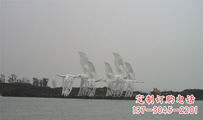 盐城不锈钢白鹭动物雕塑美丽的艺术作品