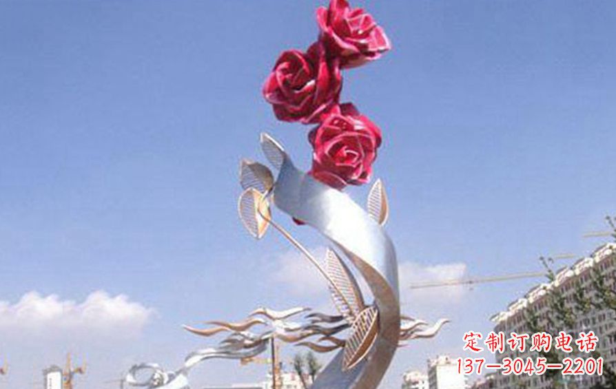 盐城精美不锈钢玫瑰雕塑