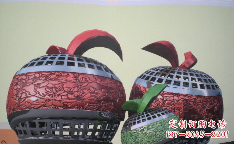 盐城不锈钢苹果雕塑