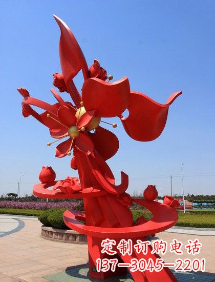 盐城不锈钢石榴花雕塑艺术与美学的完美结合