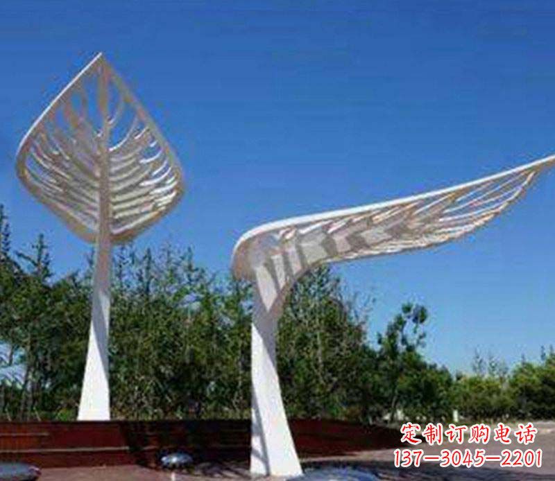 盐城精美不锈钢树叶雕塑