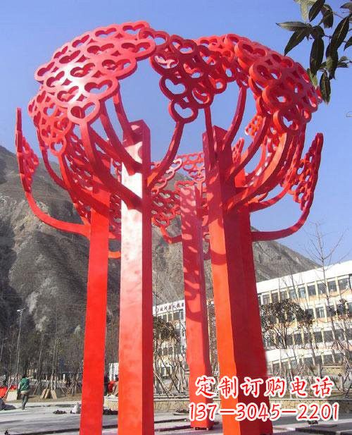 盐城不锈钢树叶雕塑