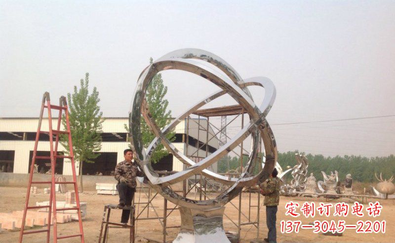 盐城不锈钢抽象圆环雕塑 (2)