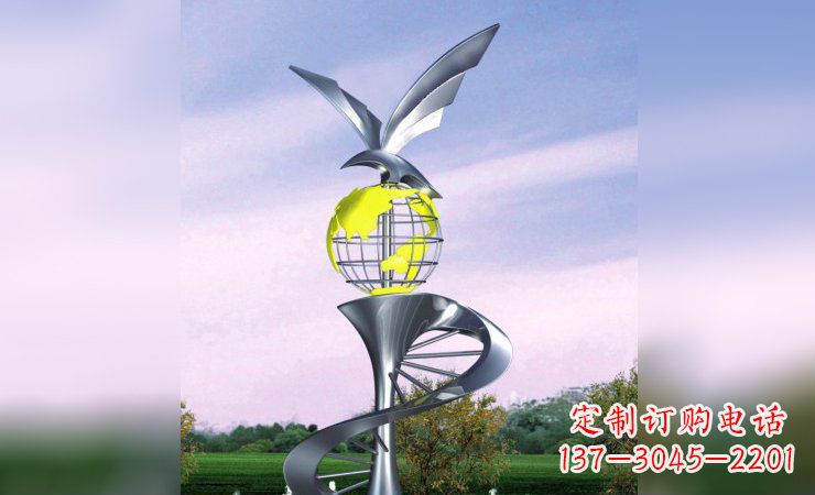 盐城雄鹰展翅，不锈钢雕塑飞翔