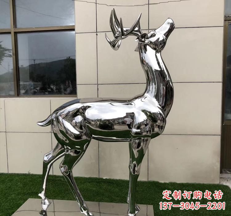 盐城不锈钢动物梅花鹿雕塑美观耐用