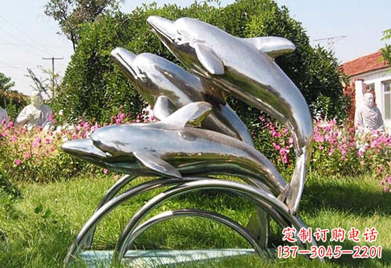 盐城不锈钢海豚雕塑——点亮公园的精灵