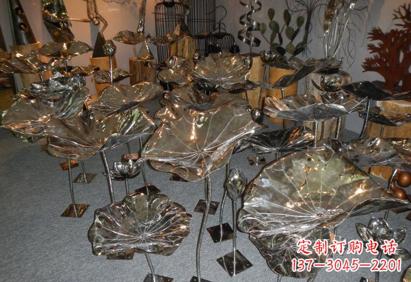 盐城不锈钢荷叶雕塑——缔造美丽公园