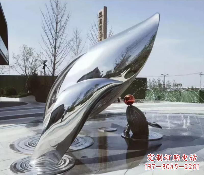 盐城精美不锈钢海豚雕塑