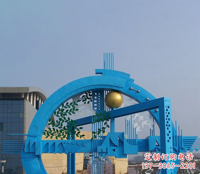 盐城不锈钢拱桥雕塑美丽的艺术品