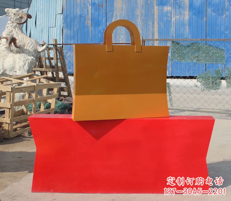 盐城精美不锈钢购物袋雕塑