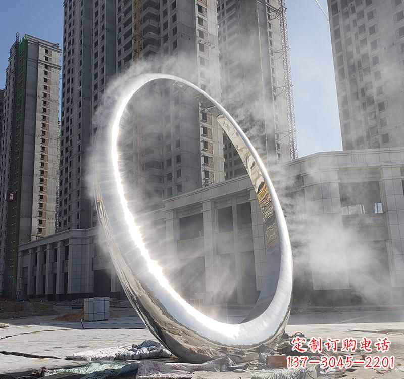 盐城不锈钢圆环雕塑给城市带来独特美感