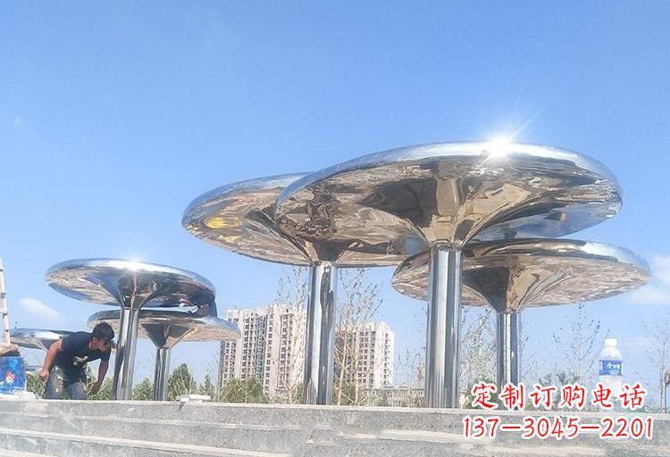 盐城不锈钢广场凉亭雕塑——精美雕塑点缀美丽环境