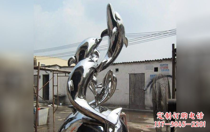 盐城海豚之美——不锈钢海豚雕塑