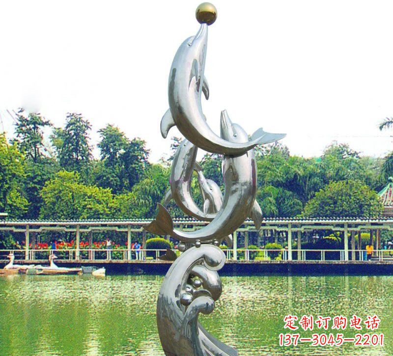 盐城海豚的美丽雕塑