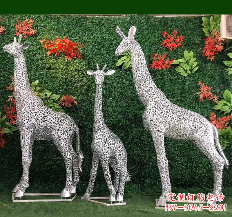 盐城不锈钢长颈鹿雕塑艺术与美的完美结合