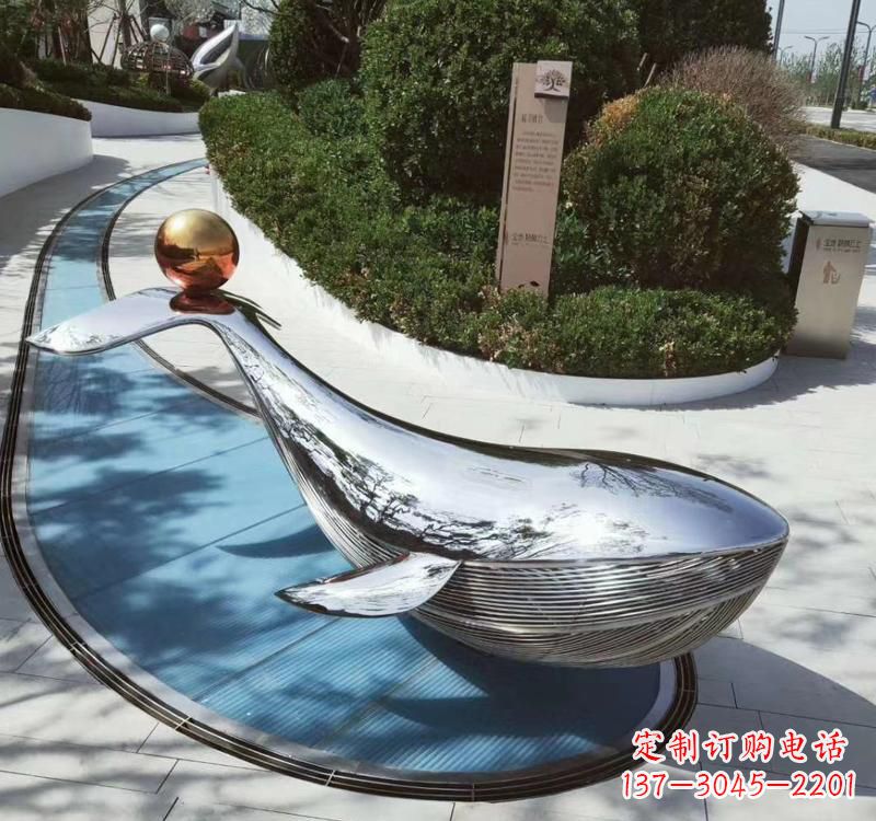 盐城不锈钢镜面动物海豚雕塑