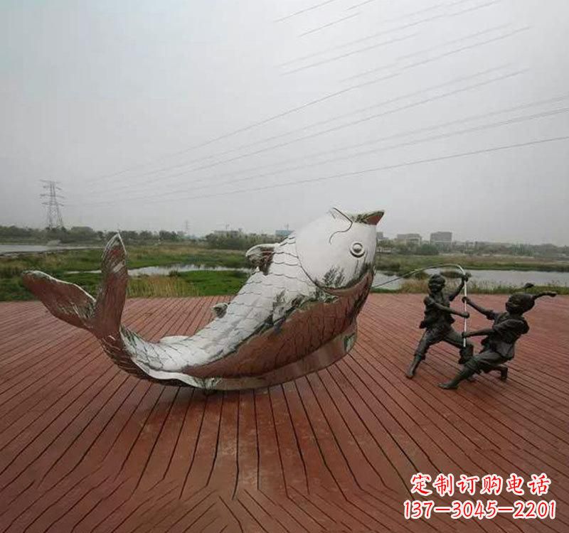盐城不锈钢鲤鱼雕塑传承中国文化