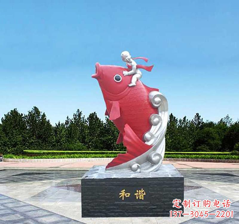 盐城不锈钢鲤鱼雕塑精美绝伦