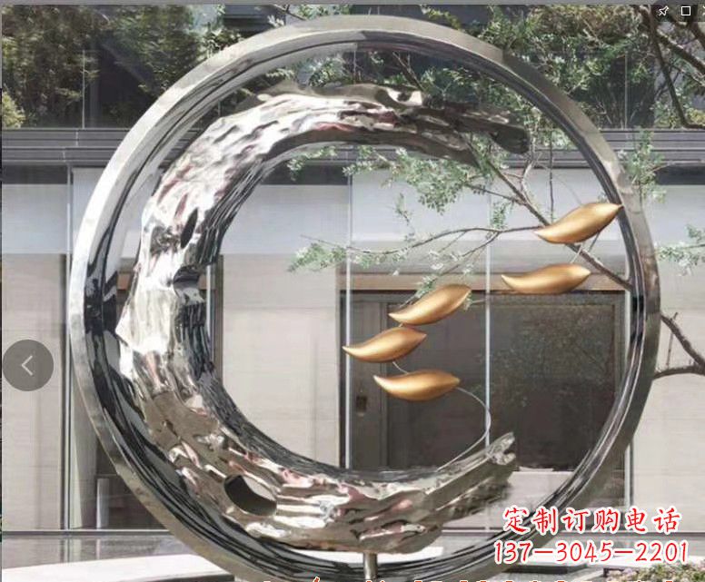 盐城不锈钢鲤鱼跃龙门——一座精美的雕塑