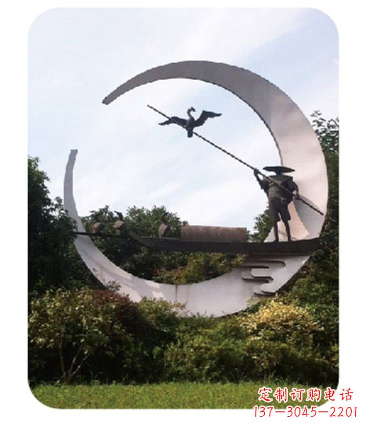 盐城不锈钢鸬鹚雕塑