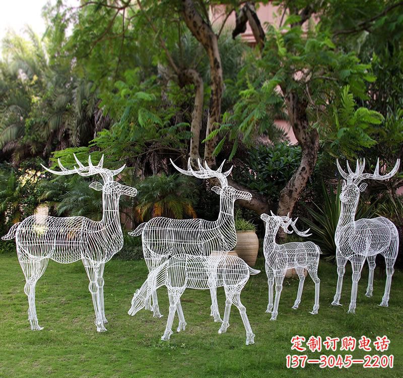盐城不锈钢梅花鹿雕塑美丽的象征
