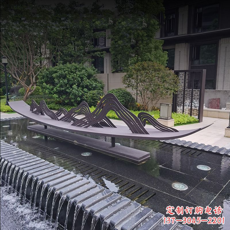 盐城精美的不锈钢小船假山