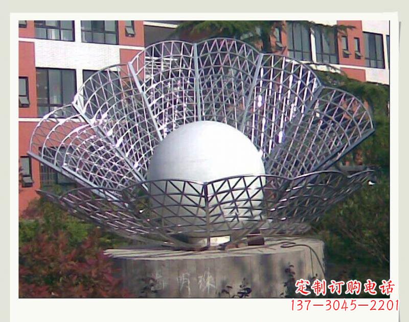 盐城海洋精灵不锈钢贝壳雕塑