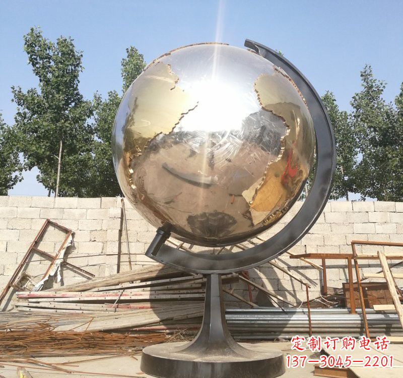 盐城不锈钢校园地球仪雕塑校园精神体现