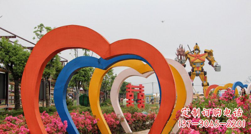 盐城不锈钢心形拱门雕塑——浪漫之门