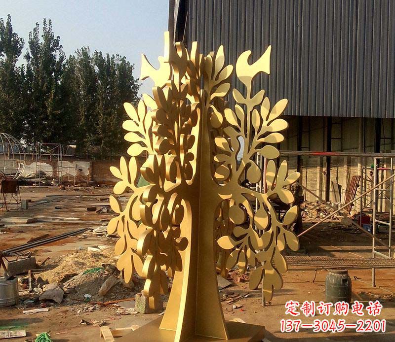 盐城不锈钢树叶雕塑艺术的精美表现