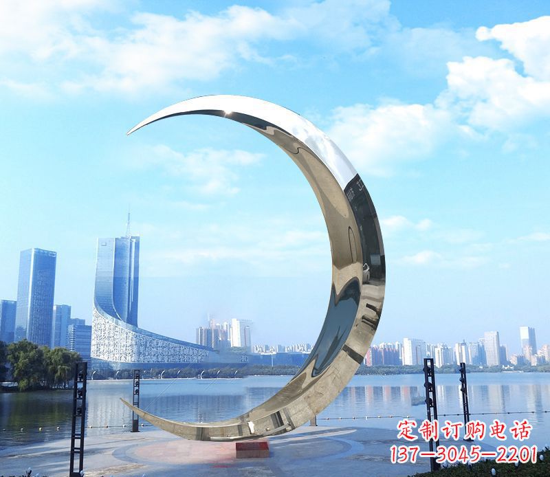盐城不锈钢月亮雕塑象征着美丽的月亮
