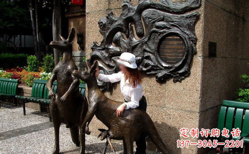 盐城袋鼠雕塑——装点步行街的美丽风景