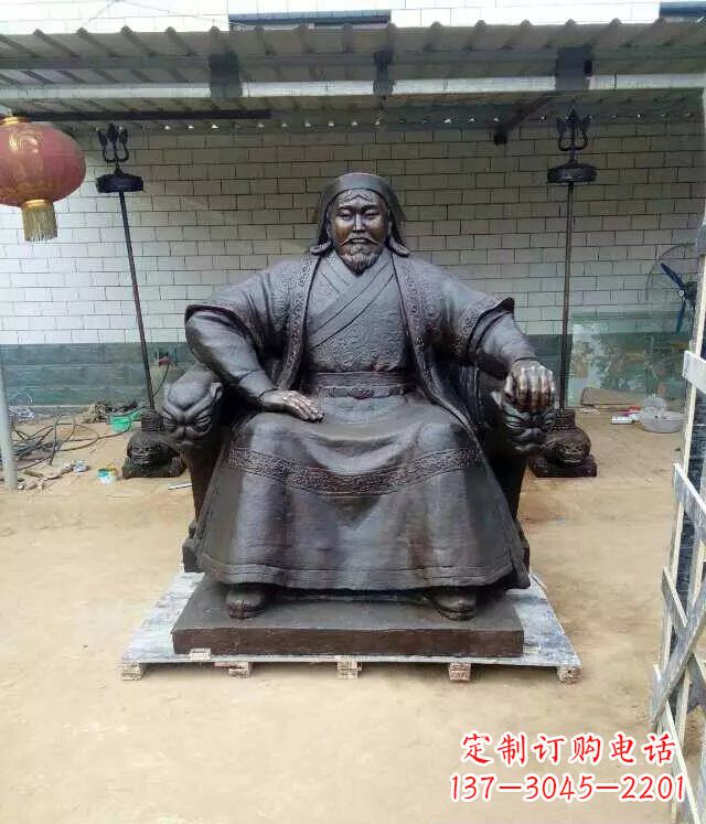 盐城成吉思汗铜雕古代伟人