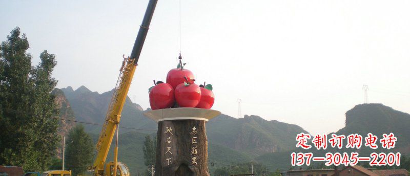 盐城不锈钢苹果雕塑缔造城市风采