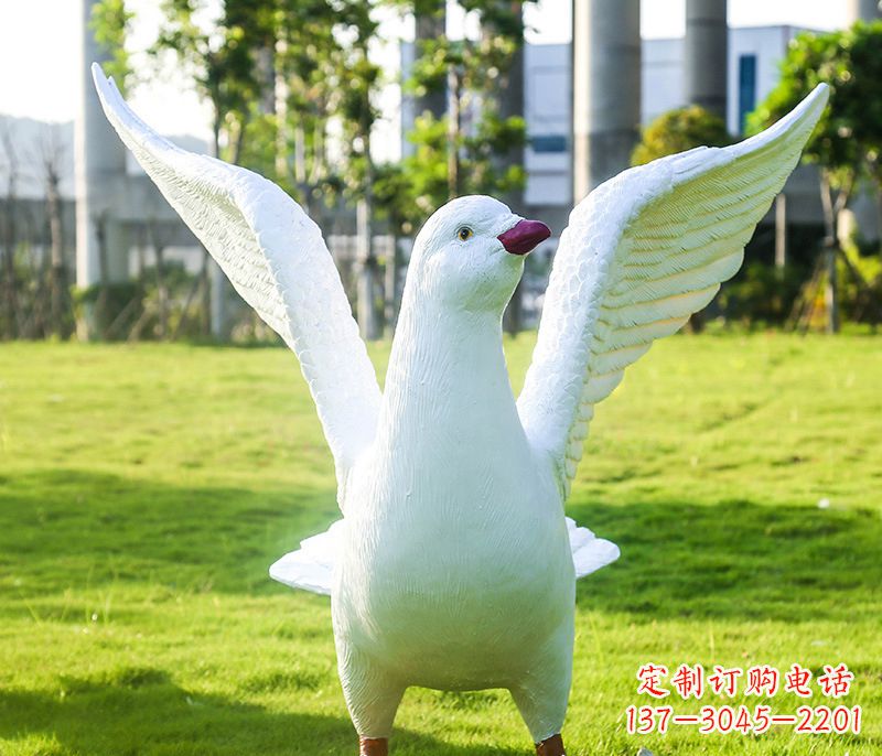盐城和平鸽雕塑传递和平信息