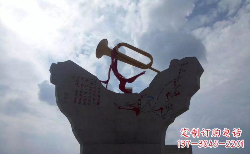 盐城革命烈士冲锋号雕塑让革命历史长存