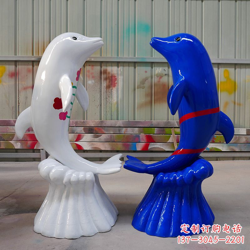 盐城海豚雕塑美丽的景观装置