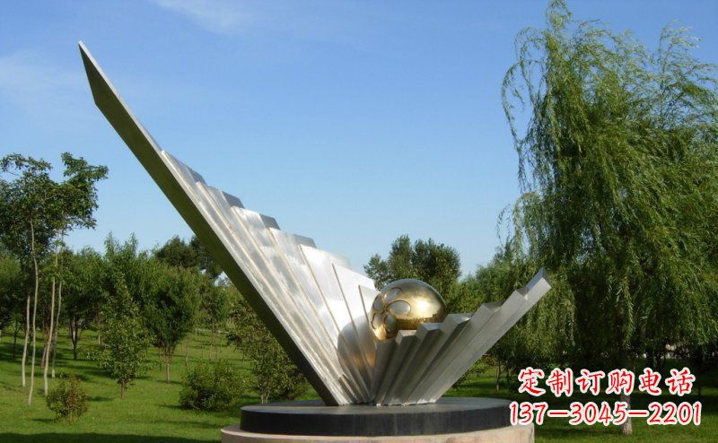 盐城抽象贝壳明珠公园不锈钢雕塑