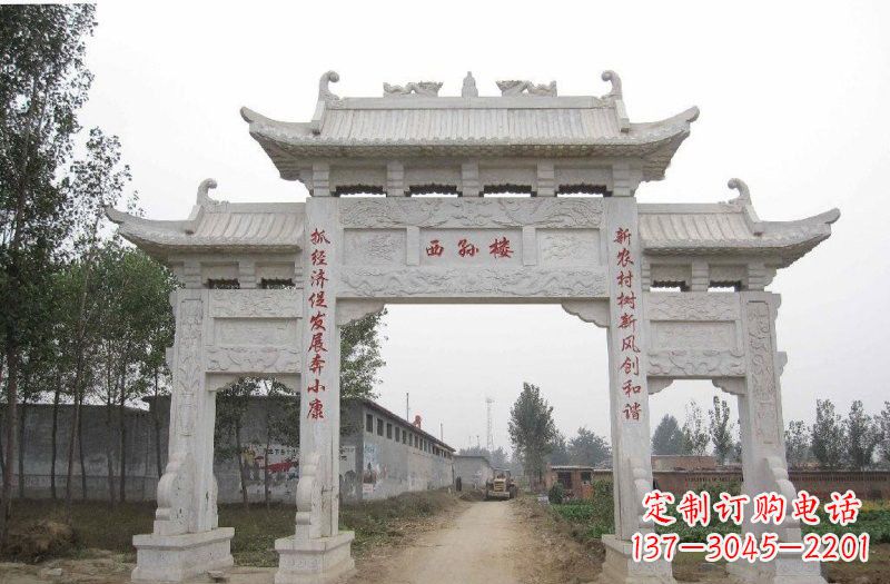 盐城古老的牌坊石雕——传承文化的象征