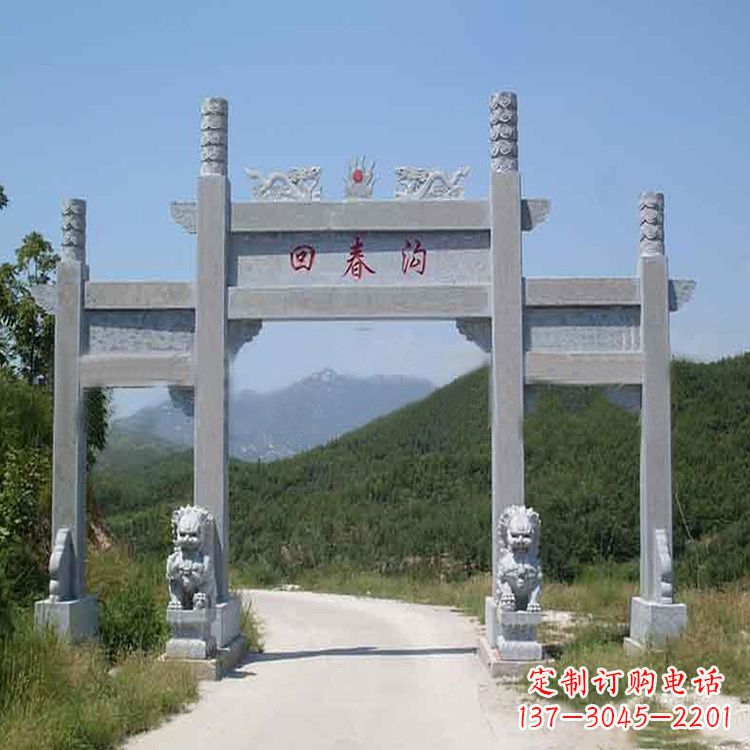 盐城村落中的牌坊雕塑传承民间文化