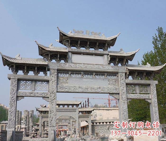 盐城大理石牌坊雕塑传承中国古典文化