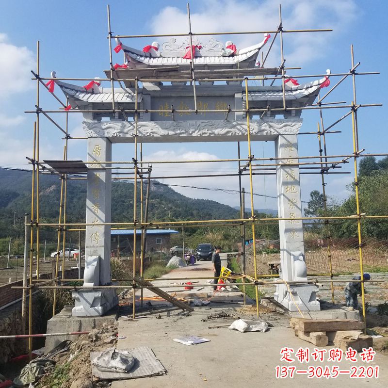 盐城村庄石牌坊雕塑传承民间文化