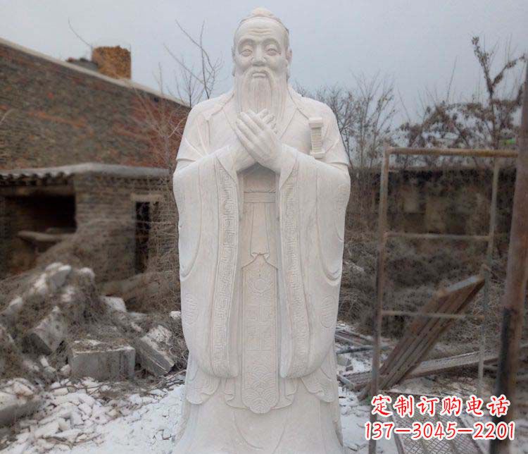 盐城大理石孔子行教像古代名人石雕