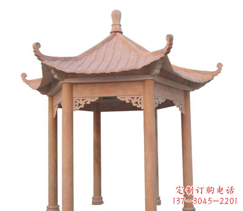 盐城大理石六角凉亭雕塑