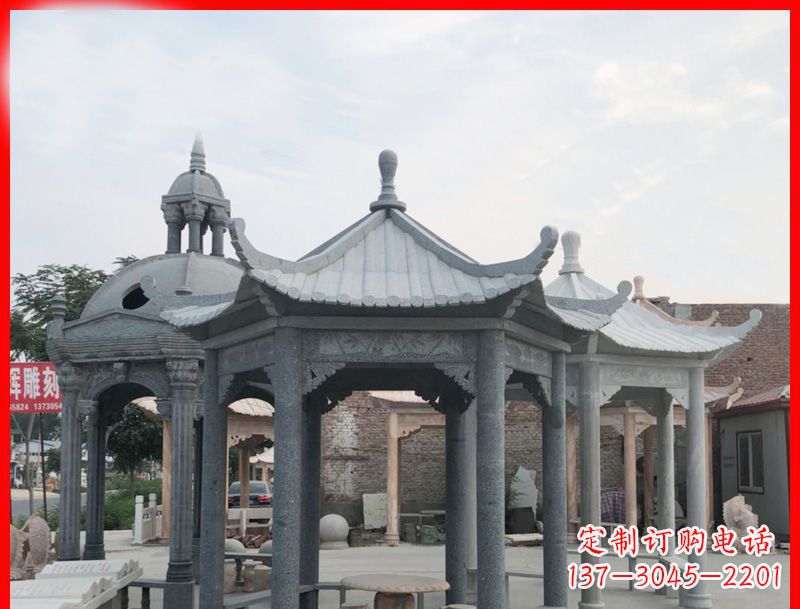 盐城六角凉亭石雕
