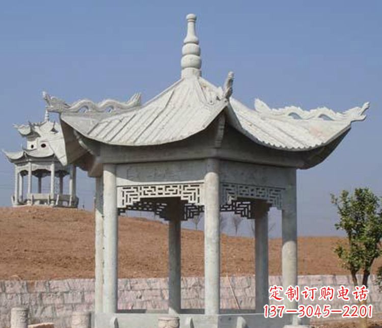 盐城精美大理石六角凉亭石雕